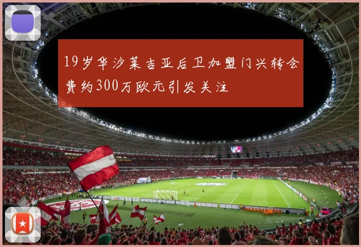 19岁华沙莱吉亚后卫加盟门兴转会费约300万欧元引发关注